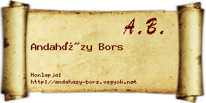 Andaházy Bors névjegykártya